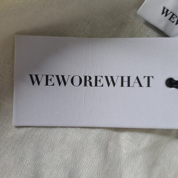 Weworewhat linen bell wrist  tie front linen cropped milkmaid top Size Large - Picture 7 of 9